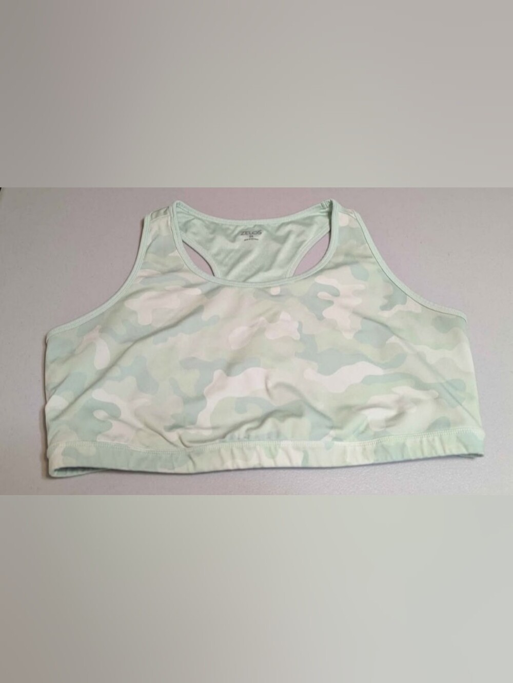 2X Zelos green camo sports bra